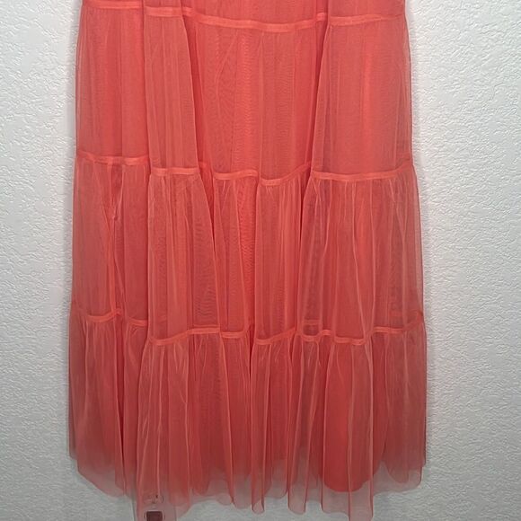 NWT Maeve Anthropologie Tulle MIDI Dress Coral Small - Picture 6 of 14
